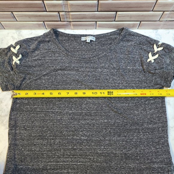 Fitz + Eddie Short Sleeve Tee, Lace Up Shoulders, Medium - Picture 10 of 12